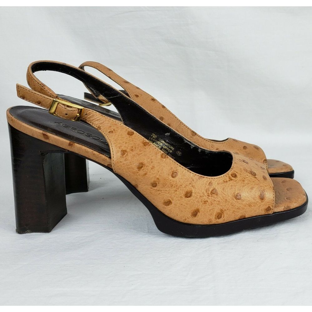 Aerosoles Vintage Ostrich Slingback Heels